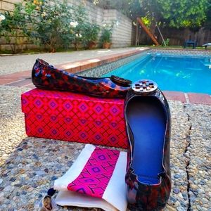 Minnie Tortoise Patent Leather Travel Ballet Flats